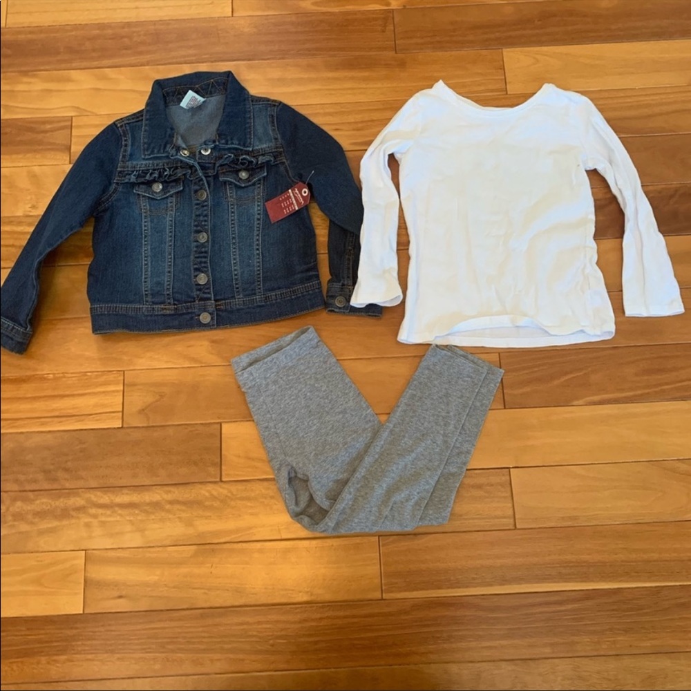 Bundle of Girl Jean Jacket, Shirt, leggings